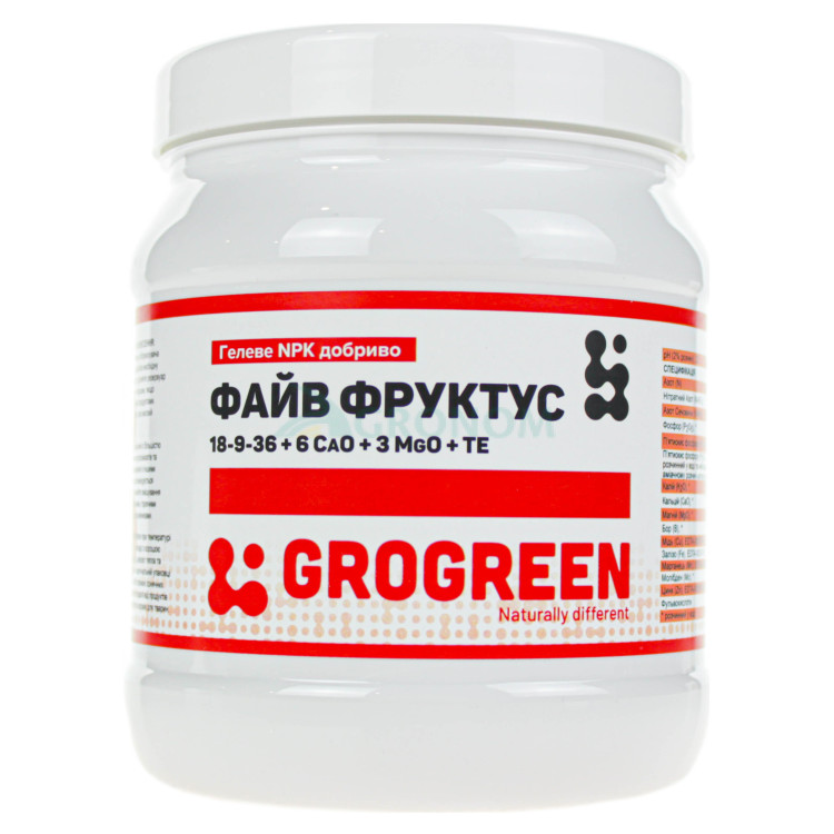 Гелевое удобрение Файв Фруктус 18-9-36 Гро Грин | Gro Green 1 кг